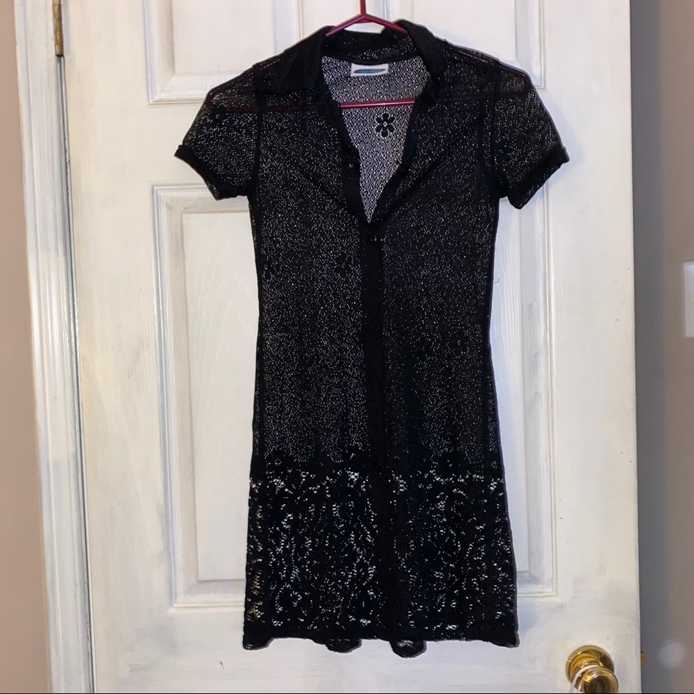 Y2K Floral Mesh Coverup